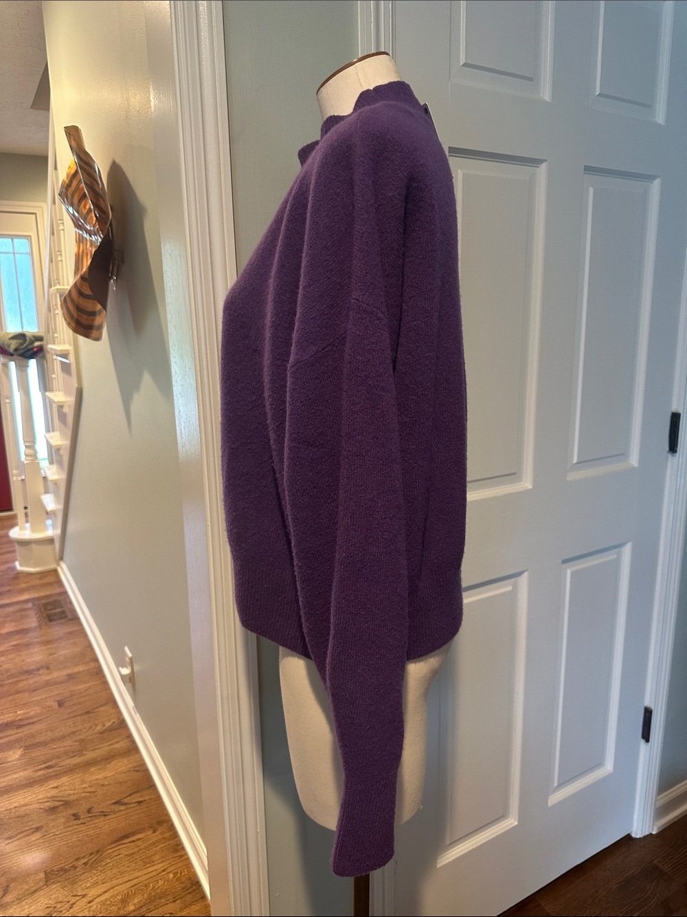 NWT Atelier & Other Stories Sz Large Cozy Mock Neck Sweater Deep Purple - Picture 2 of 7